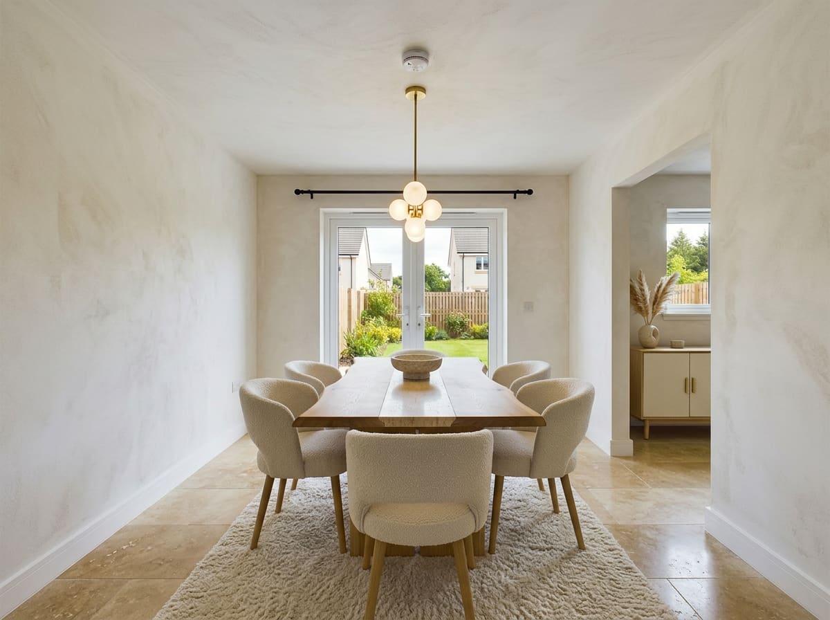 High-resolution landscape download of the finished dining room design