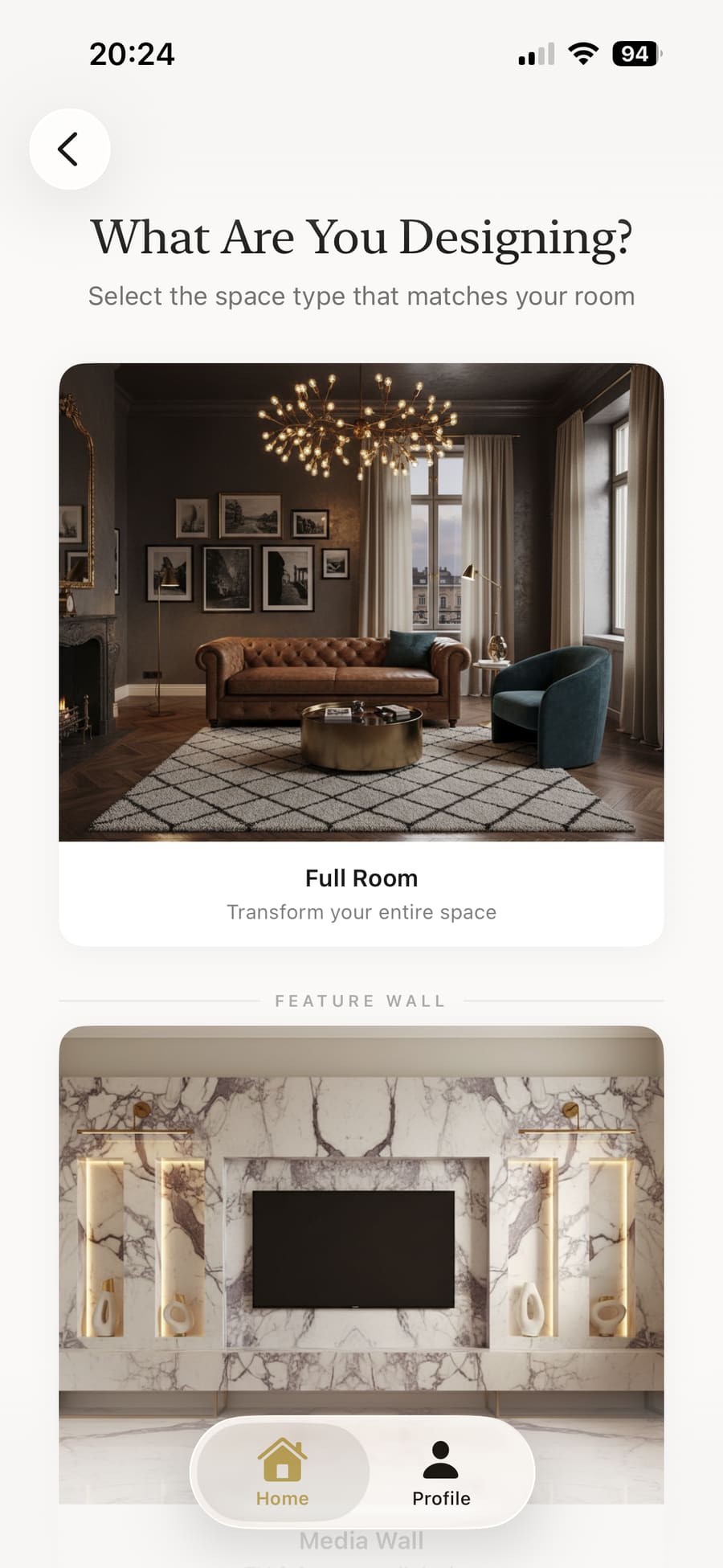 Choosing between designing an entire room or a single media wall