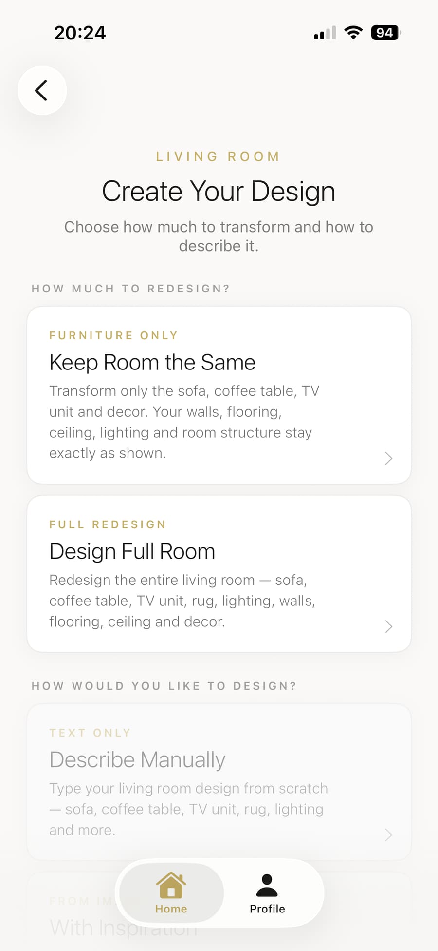 Choosing between keeping the room and changing elements, or a full room redesign