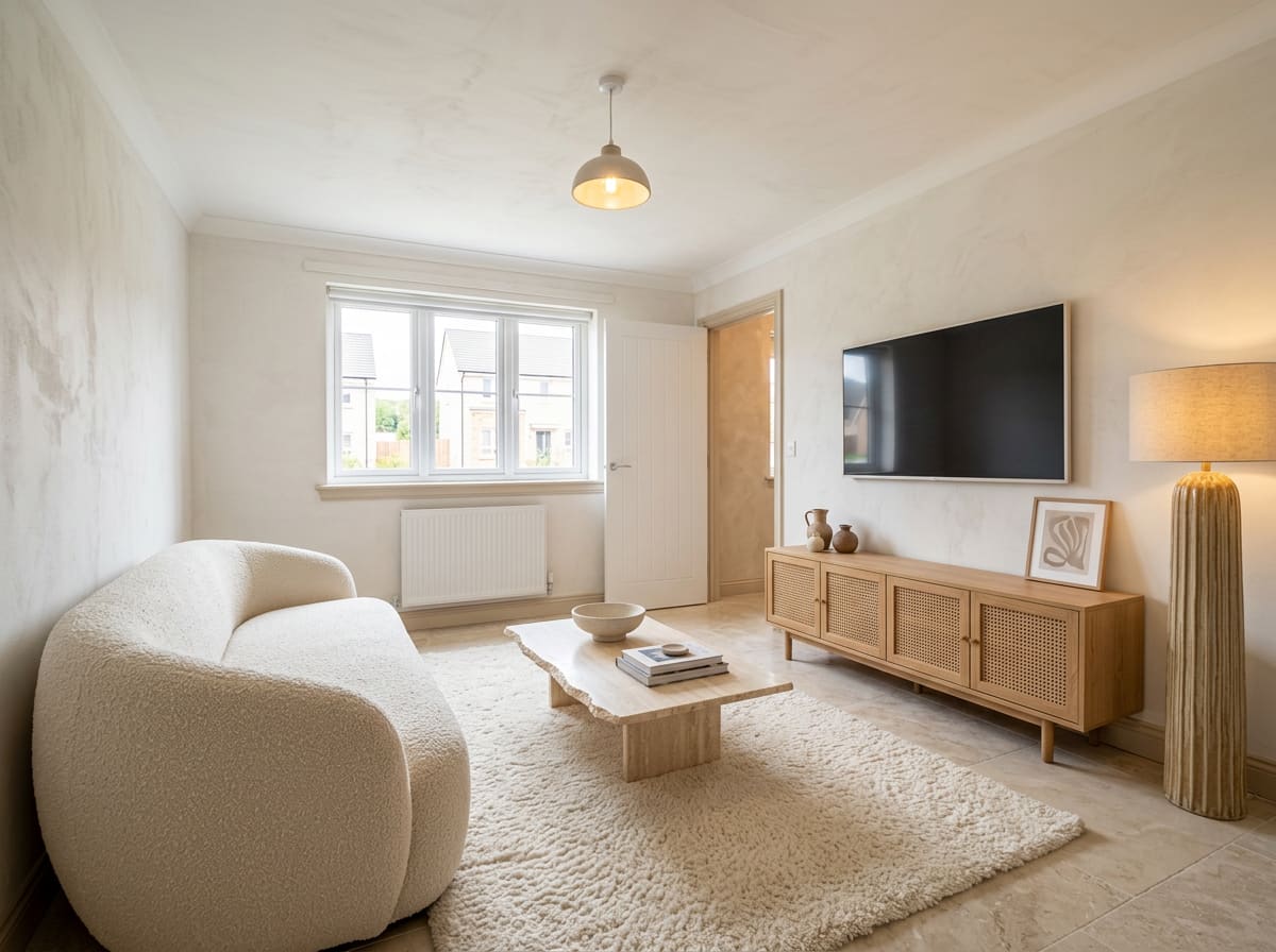 High-resolution landscape download of the finished living room design